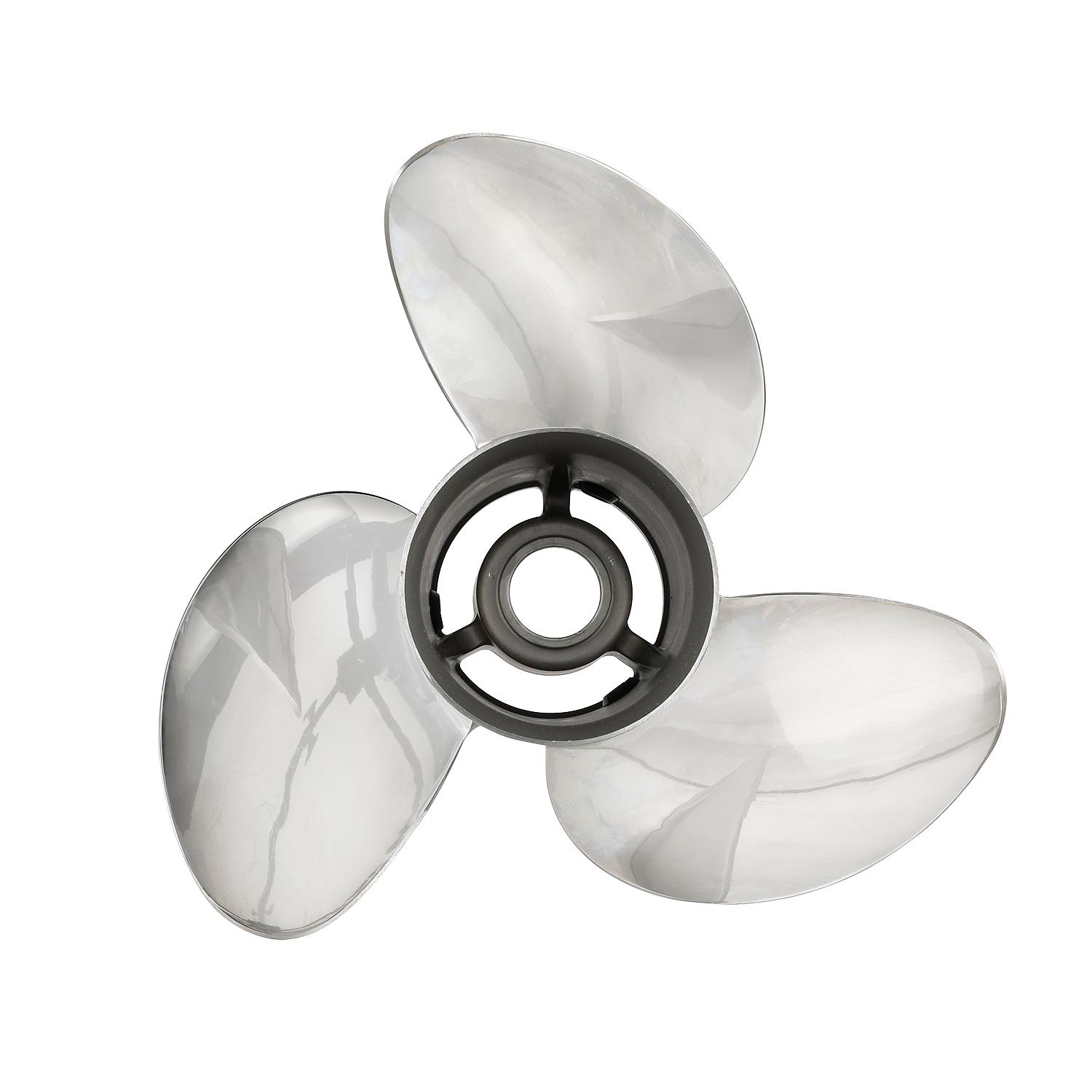 Quicksilver 8M0103518 Q3 15.3" x 14" Pitch 3-Blade Stainless Steel Propeller RH