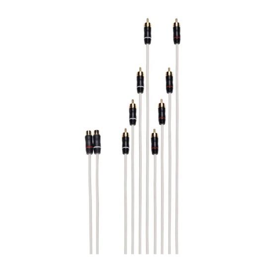 Fusion Electronics USA 010-13356-00 FUSION Performance RCA Cable Dual Female to 8-way Male Splitter, 2.1 ft | 010-13356-00