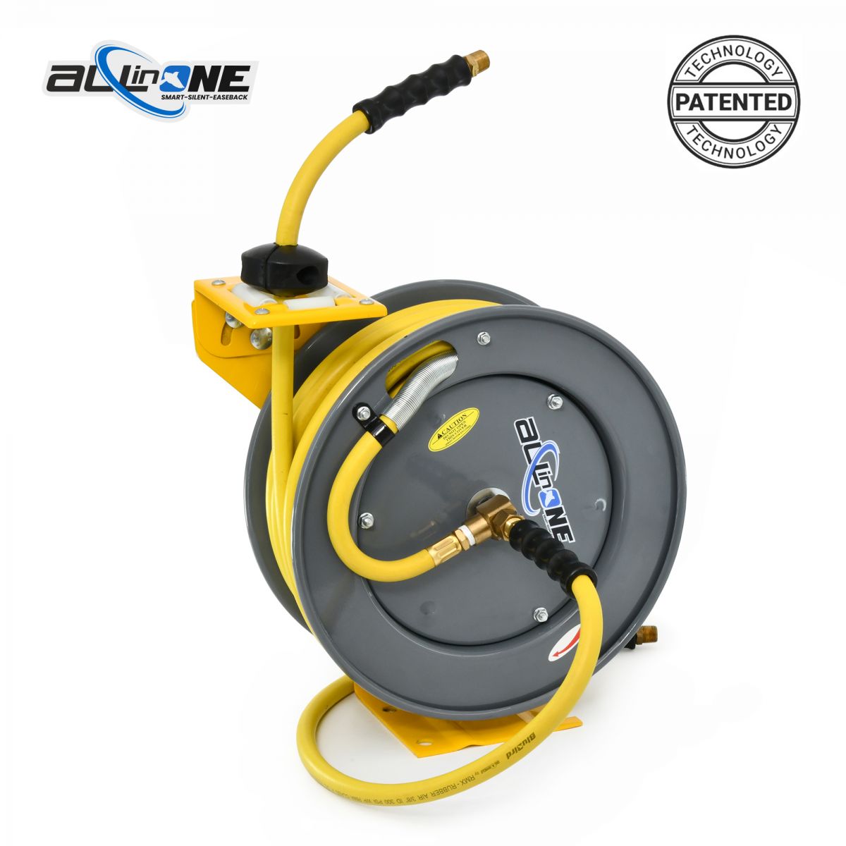 OilShield OSRHD3850-AIO Heavy Duty Air Hose Reel 3/8" x 50' with Rubber Hose