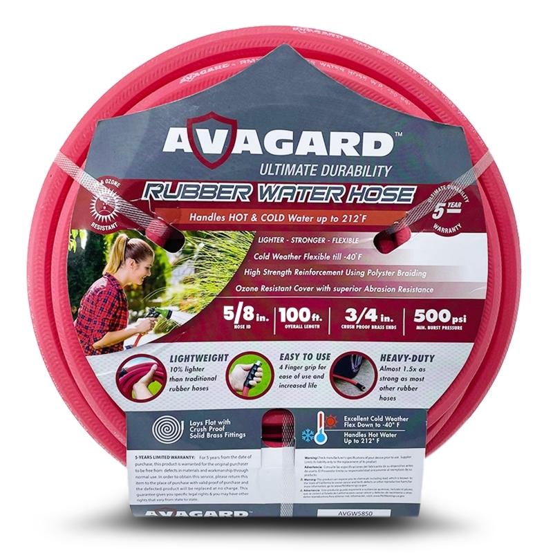 Avagard AVGWORD58100 Rubber Water Hose Assembly 5/8" x 100'