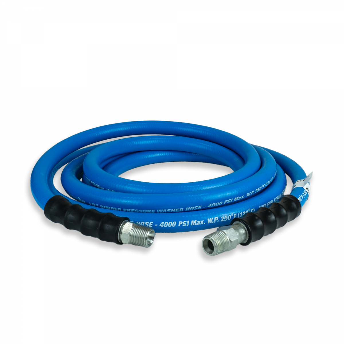 Blushield TTPW1215-NM Tough-Tek Rubber Pressure Washing Hose 1/2" x 15' Blue