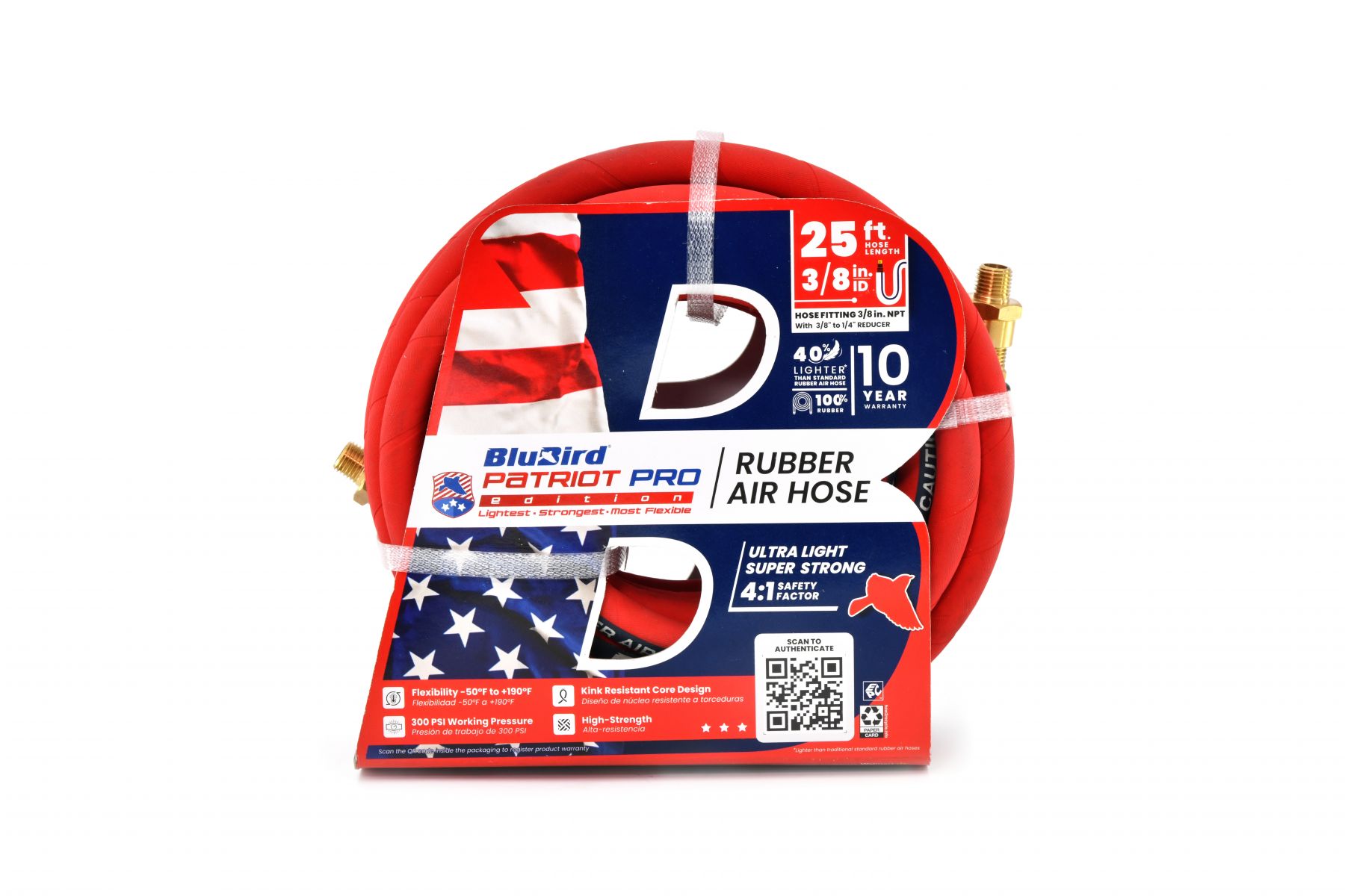 Patriot Pro PPPRO3825 BluBird 3/8" X 25' Patriot Pro Rubber Air Hose