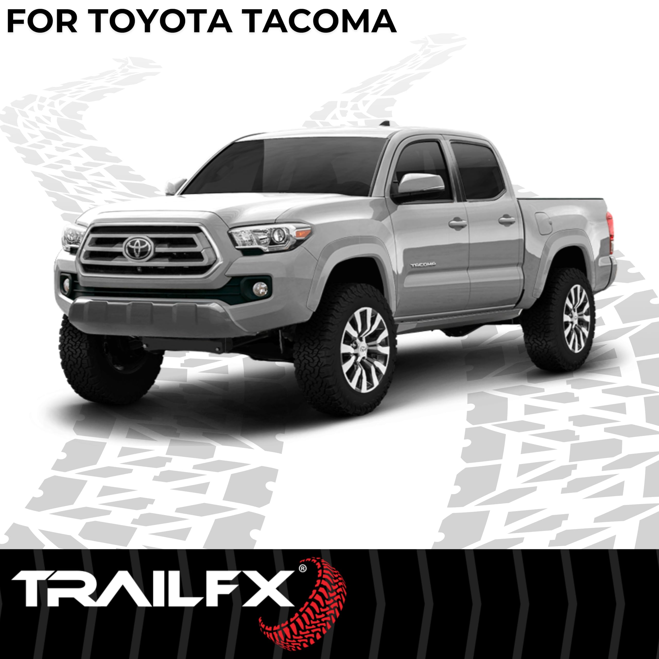 TrailFX ORB008 Oval Running Boards - Matte Black Steel Nerf Bars for Toyota Tacoma