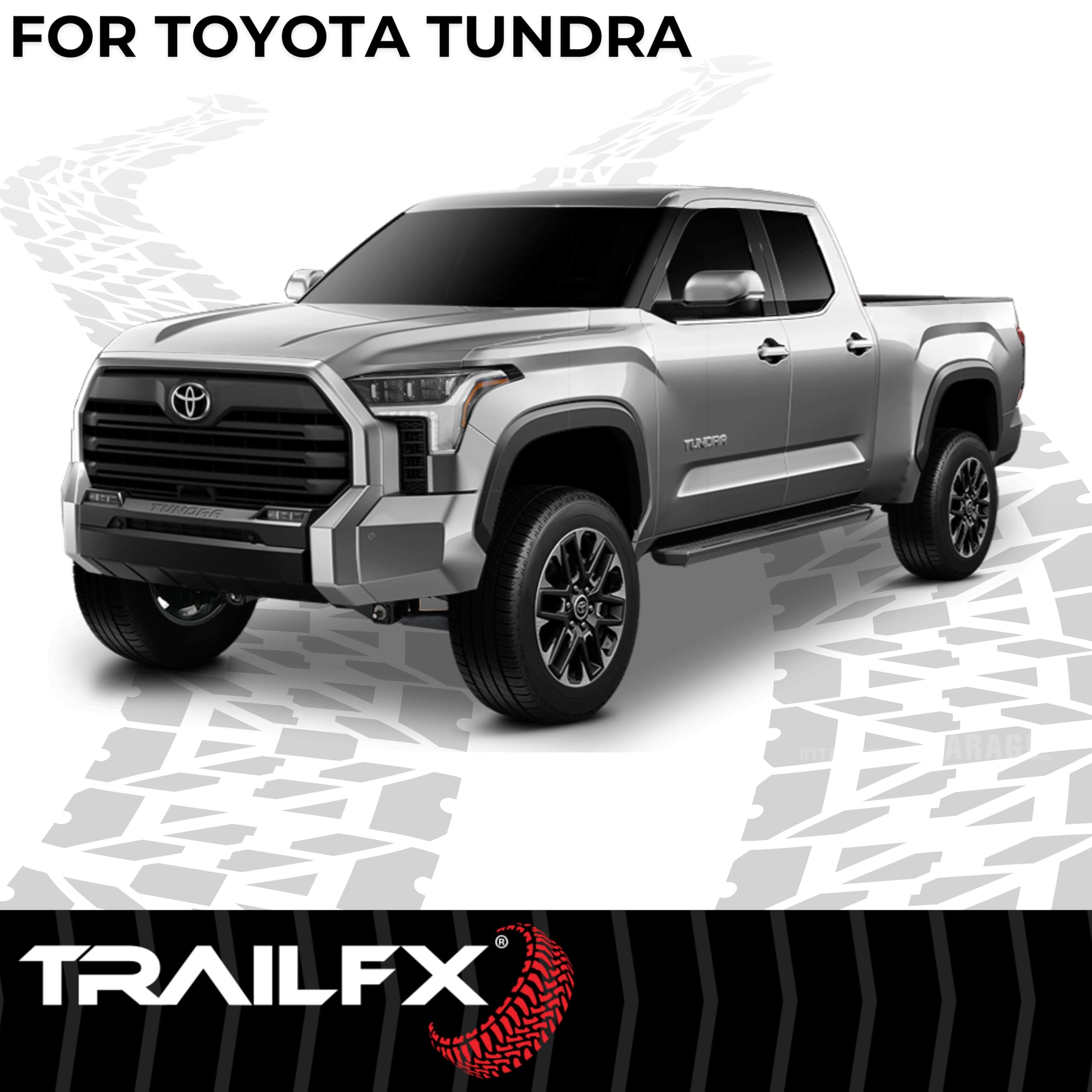 TrailFX AL6017B Running Boards for 2022-2025 Toyota Tundra Double Cab
