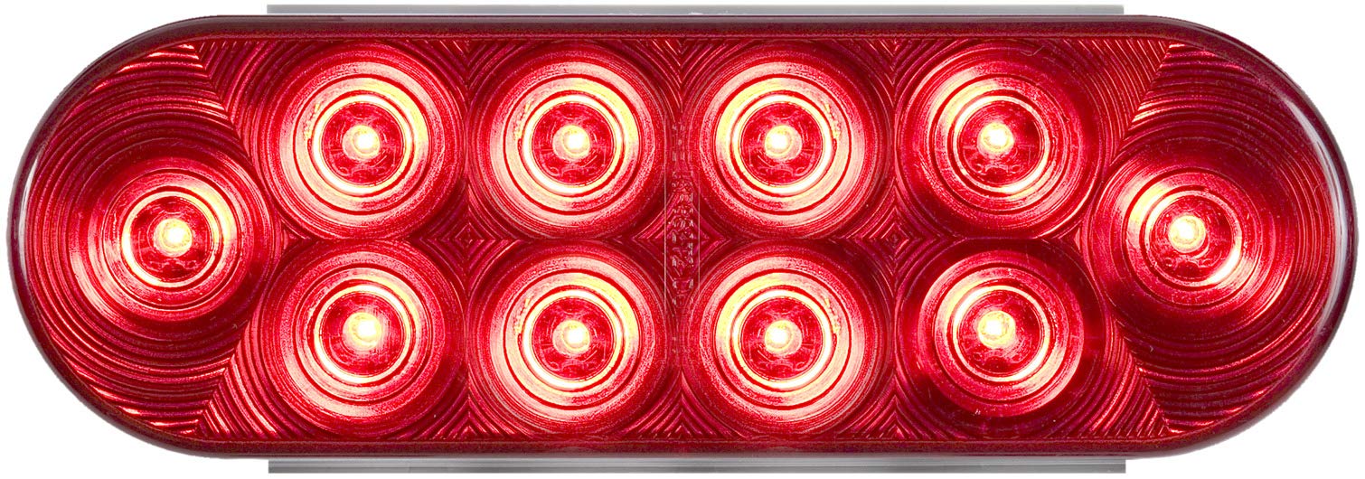 Optronics STL72RMBP Red 6" Oval Sealed LED Light