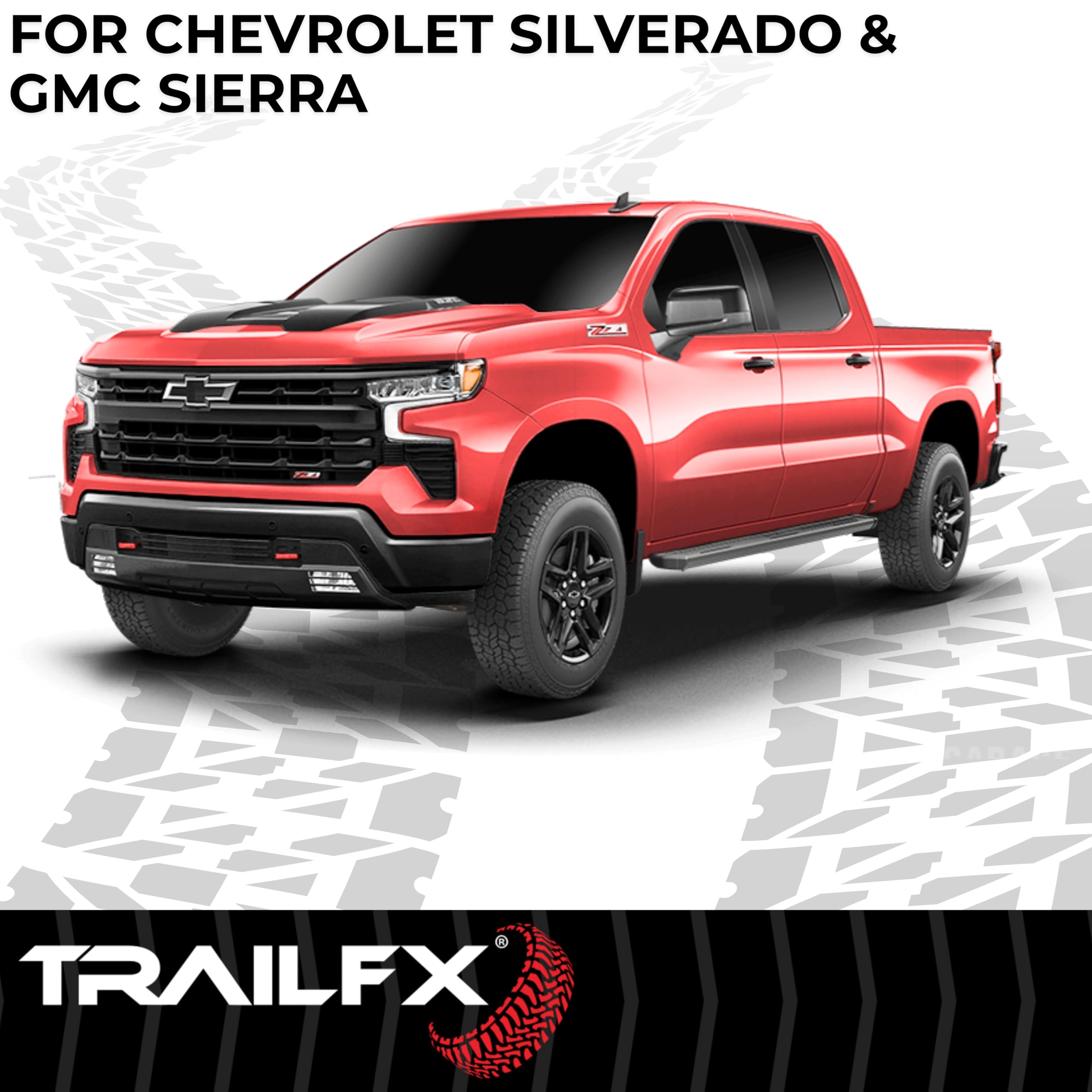 TrailFX AL6004B Running Boards for 2020-2025 Silverado/Sierra Crew Cab