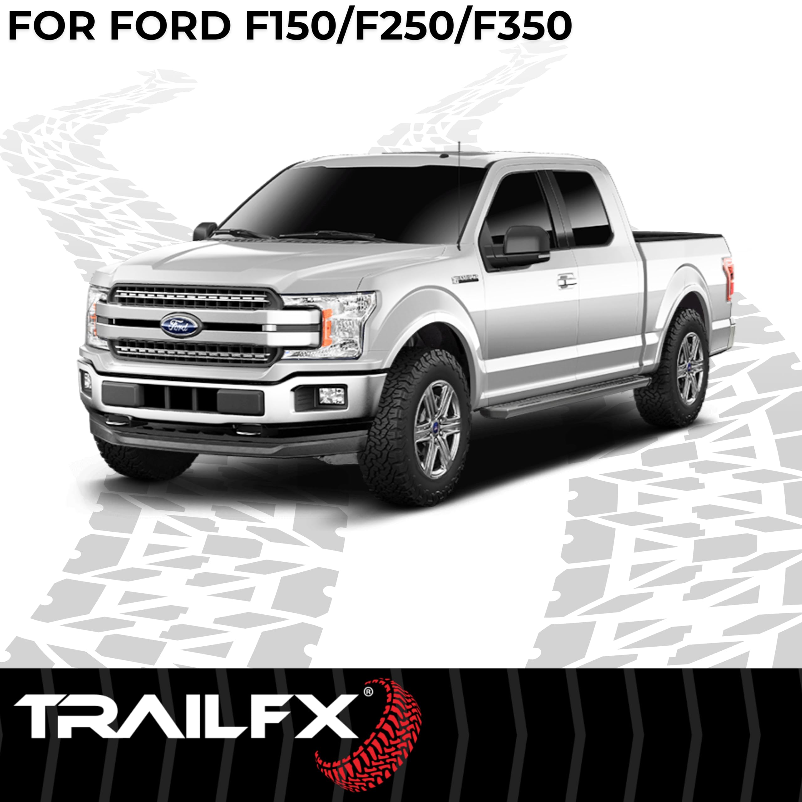 TrailFX AL6007B Running Boards 6-Inch Oval Aluminum Step Bars for Ford Trucks