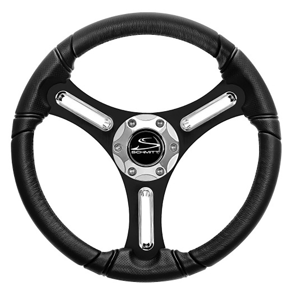 Schmitt Marine Steering Wheels PU031104-12R SCHMITT MARINE TORCELLO 14" 3/4" TAPERED SHAFT BALCK SH W/