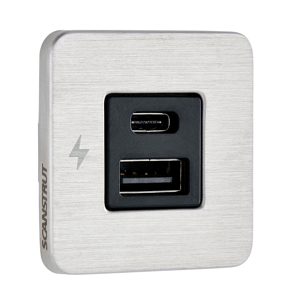 Scanstrut SC-TILE-11 USB-A/USB-C Interior Charging Socket 12/24V Stainless Steel