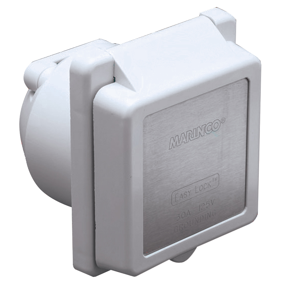 Marinco 301EL-B 30A 125V Shore Power Inlet White