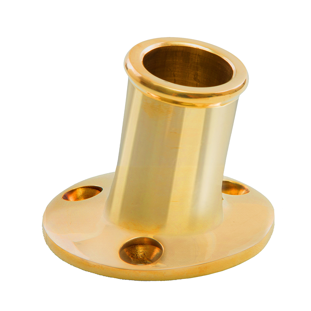 Whitecap Industries S-5001B Whitecap Top Mounted Flag Pole Socket Polished Brass 3/4" Id
