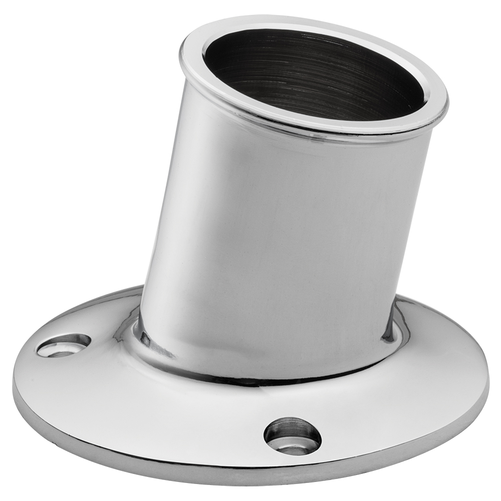 Whitecap Industries S-5003 WHITECAP TOP MOUNTED FLAG POLE SOCKET CP BRASS 1 1/4" ID