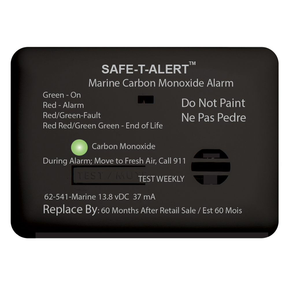 Safe-T-Alert 62-541-R-MARINE-BL SAFE T ALERT 62 SERIES BLACK CARBON MONOXIDE 12V WITH RELAY