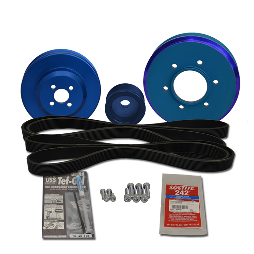 Balmar 48YSP4JHB Serpentine Pulley Kit for Yanmar 4JH4-HTE 4JH4-TE 4JH4-DTE Marine Diesel Engines