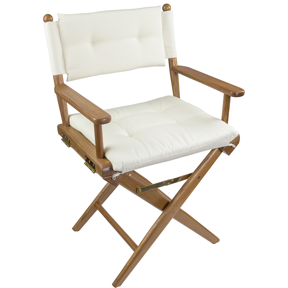 Whitecap Industries 61043 Teak Director's Chair with Cream Cushion