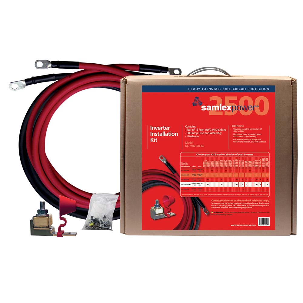 Samlex DC-2500-KIT-XL 2500W Inverter Installation Kit with 15ft Cables and 300A Fuse