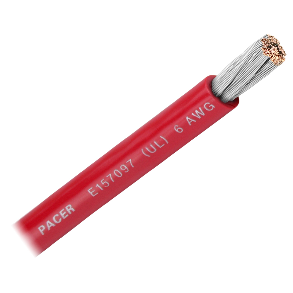 Pacer Performance WUL6RD-FT Pacer Red 6 Awg Battery Cable  Sold By The Foot