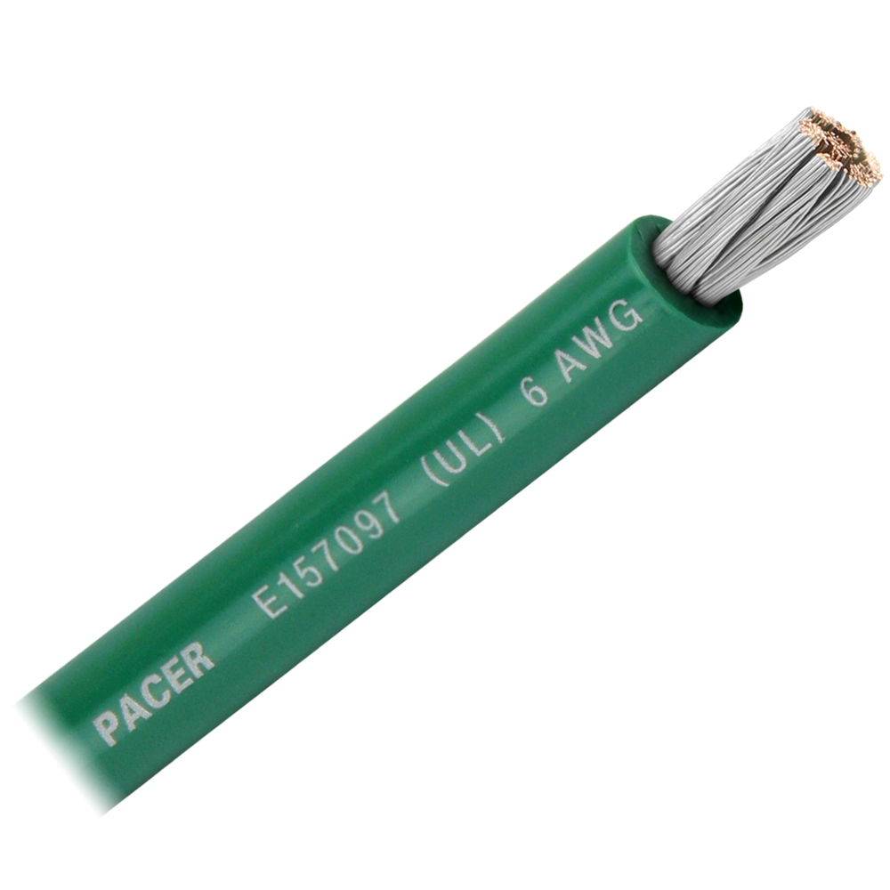 Pacer Performance WUL6GN-FT PACER GREEN 6 AWG BATTERY  CABLE SOLD BY THE FOOT
