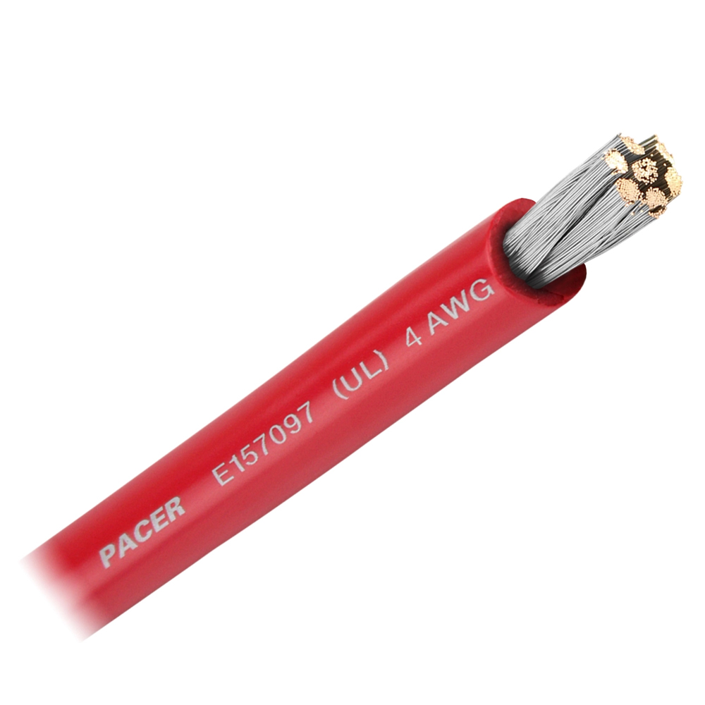 Pacer Performance WUL4RD-FT Pacer Red 4 Awg Battery Cable  Sold By The Foot