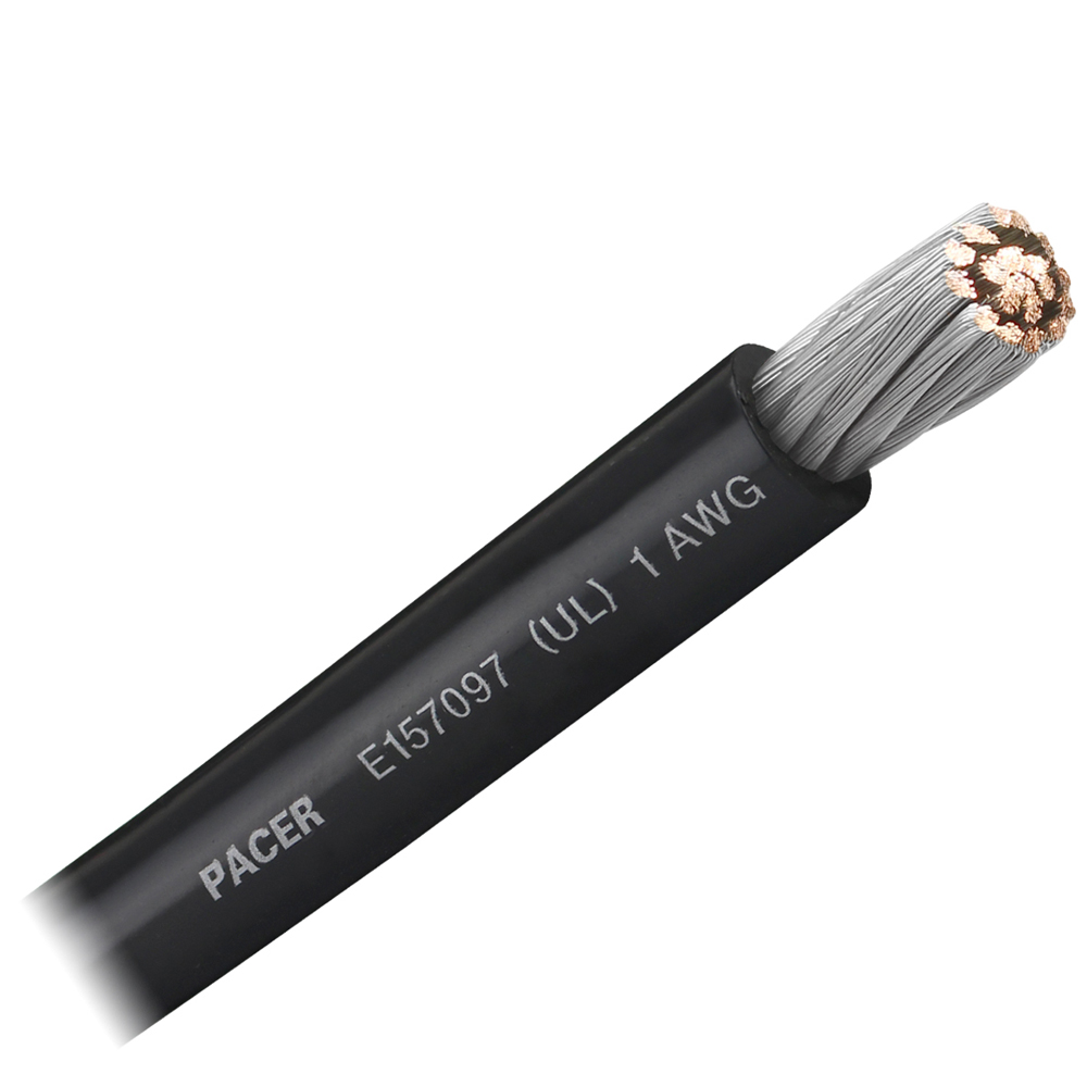 Pacer Performance WUL1BK-FT Pacer Black 1 Awg Battery  Cable Sold By The Foot