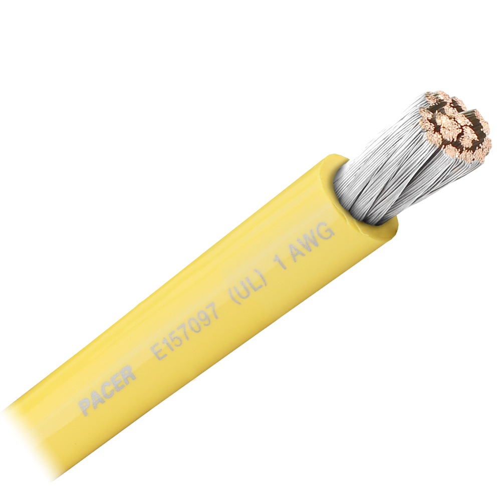 Pacer Performance WUL1YL-FT PACER YELLOW 1 AWG BATTERY CABLE SOLD BY THE FOOT