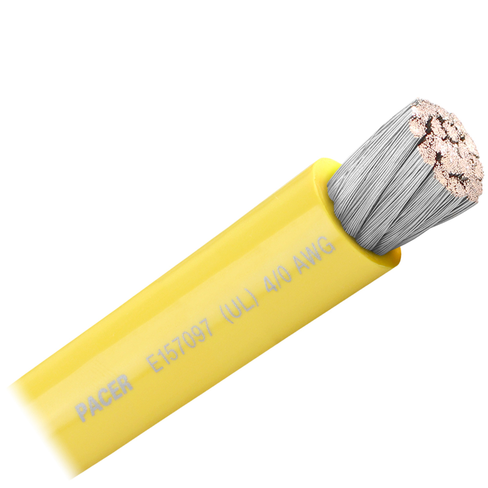 Pacer Performance WUL4/0YL-FT PACER YELLOW 4/0 AWG BATTERY CABLE SOLD BY THE FOOT