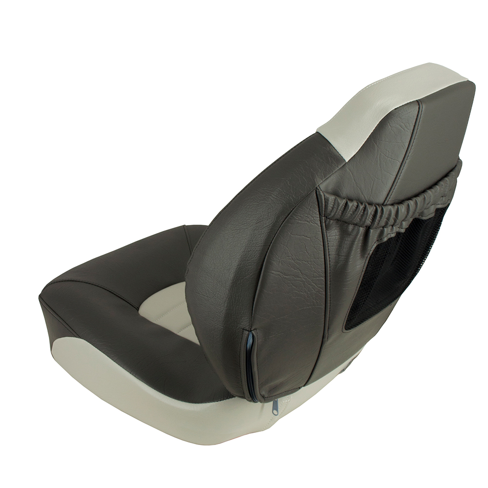 Springfield Marine 1041733 Fish Pro Mid Back Folding Boat Seat Charcoal/Grey