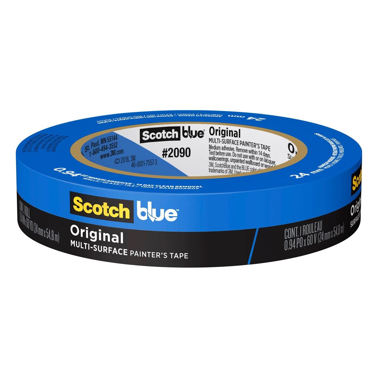 3M 7100185210 ScotchBlue Painter's Tape 2090-24NC 1 Inch x 60 Yards