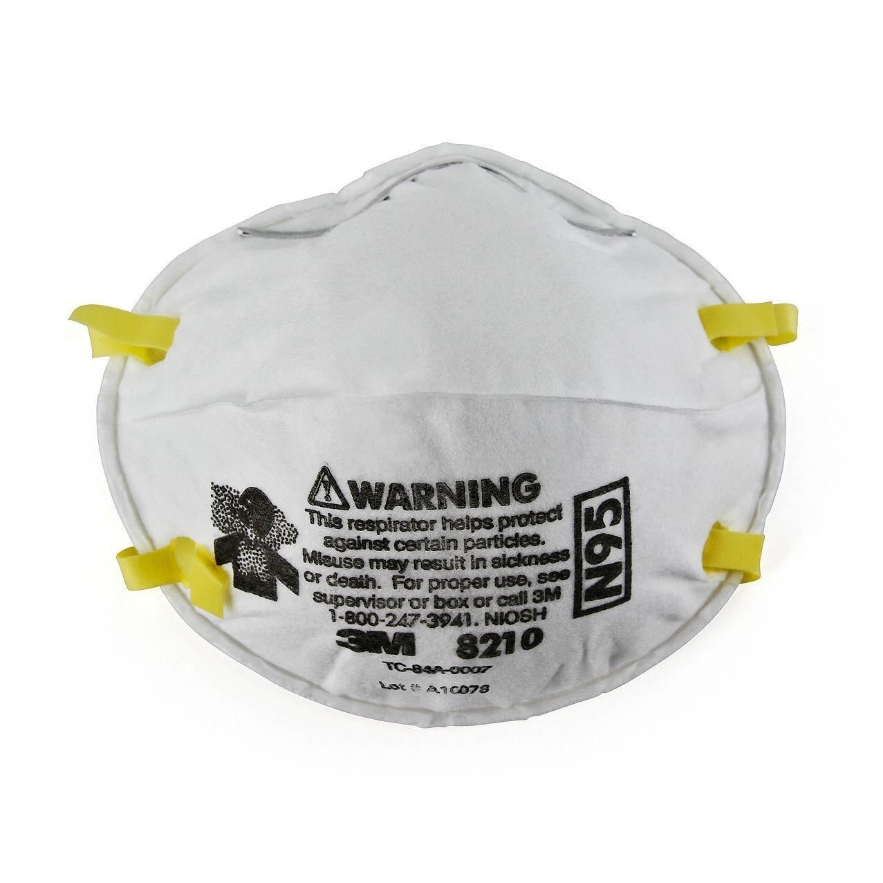 3M 7100132742 N95 Disposable Respirator 8210 Cup Style White