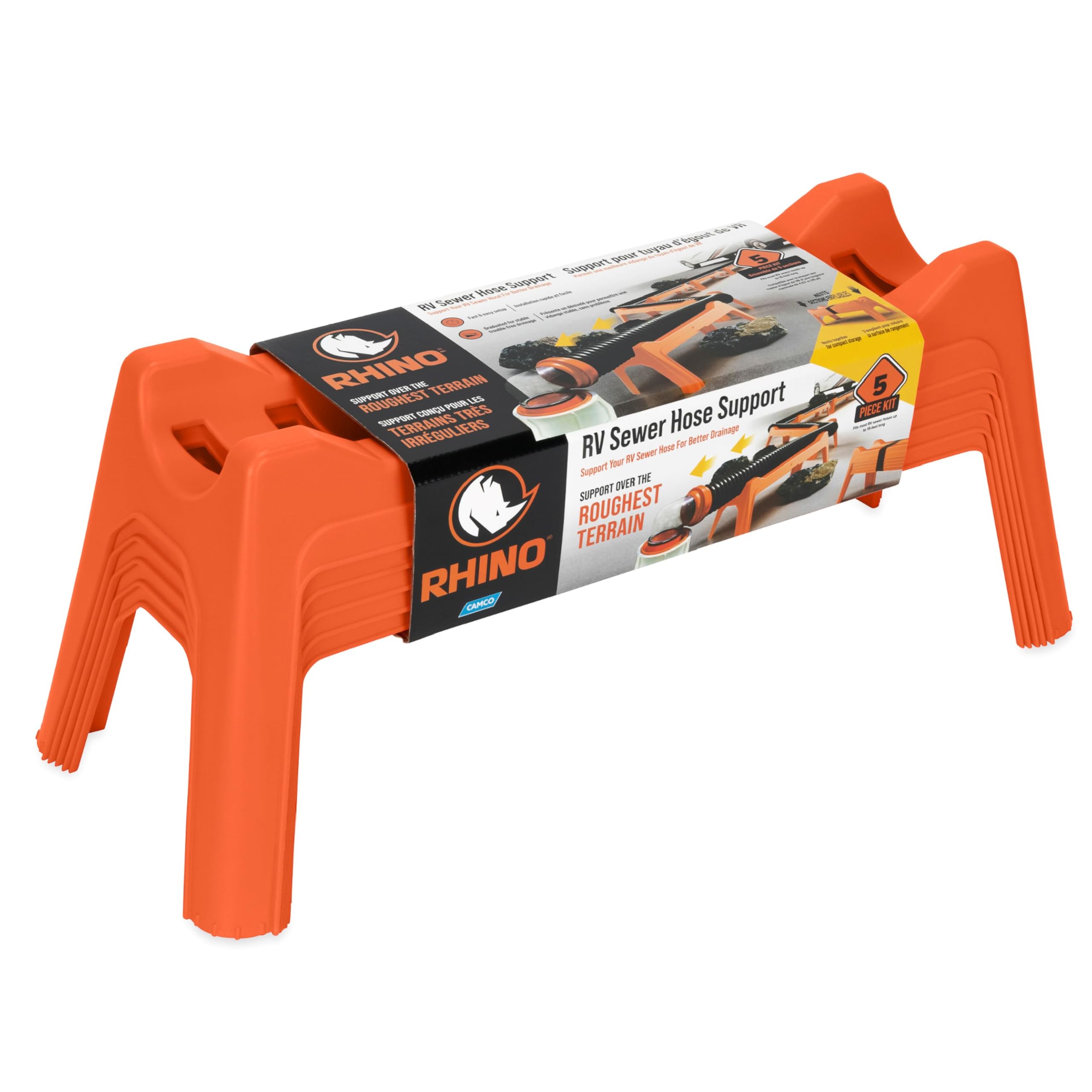 Camco 43072 Rhino Nesting RV Sewer Hose Support Kit - 5 Sections