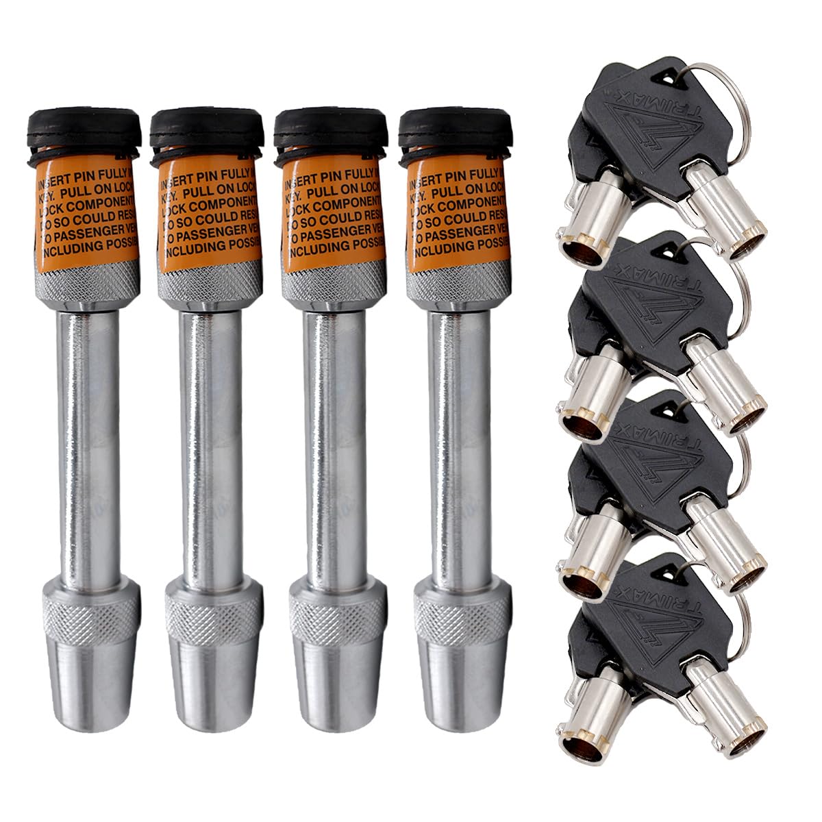 Blue Ox BX88177 Receiver Lock Kit - 4 Pack, 2-1/2" and 2-5/8" Chrome Plated