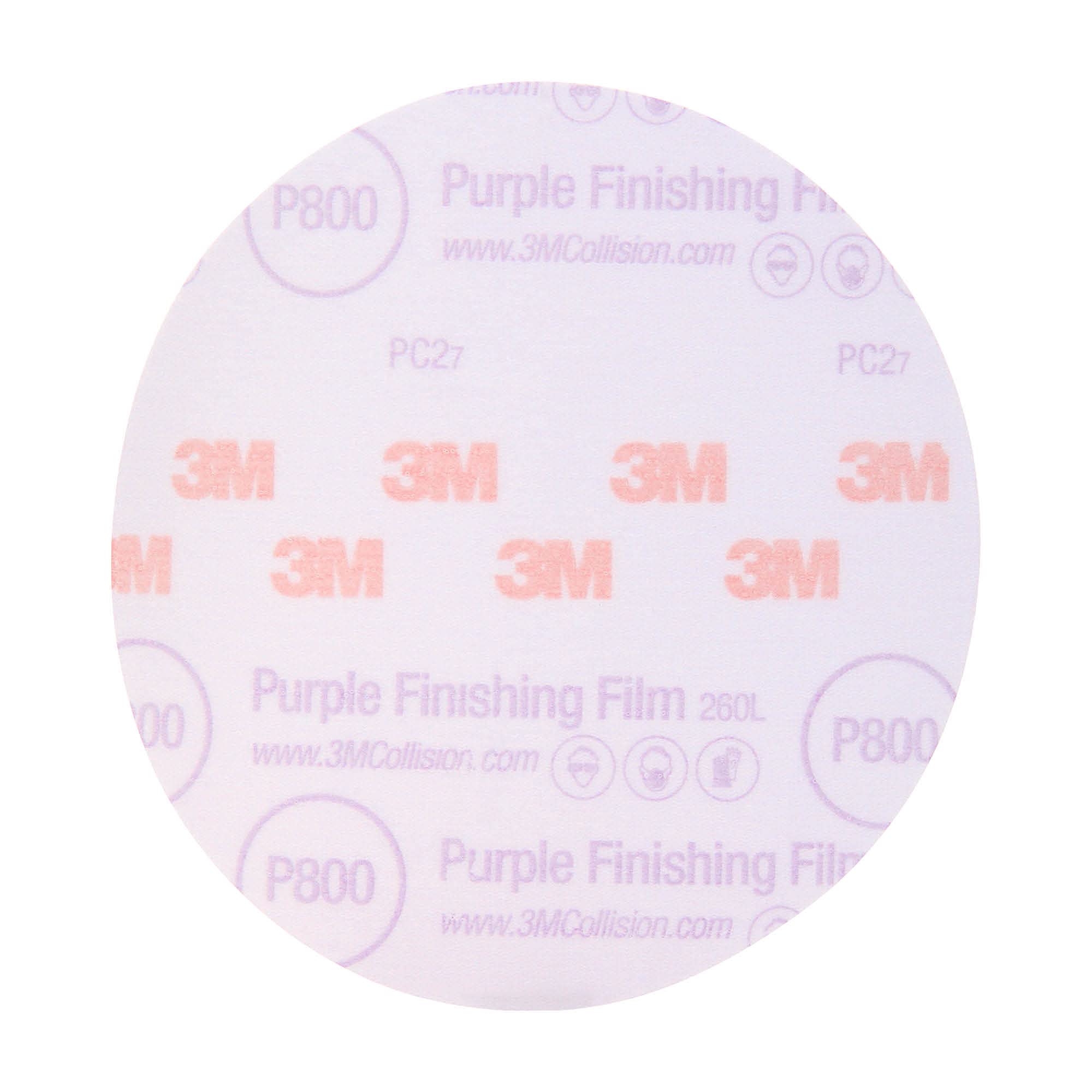 3M 30670 Hookit Purple 260L Abrasive Sanding Disc 6 Inch P800 Grit