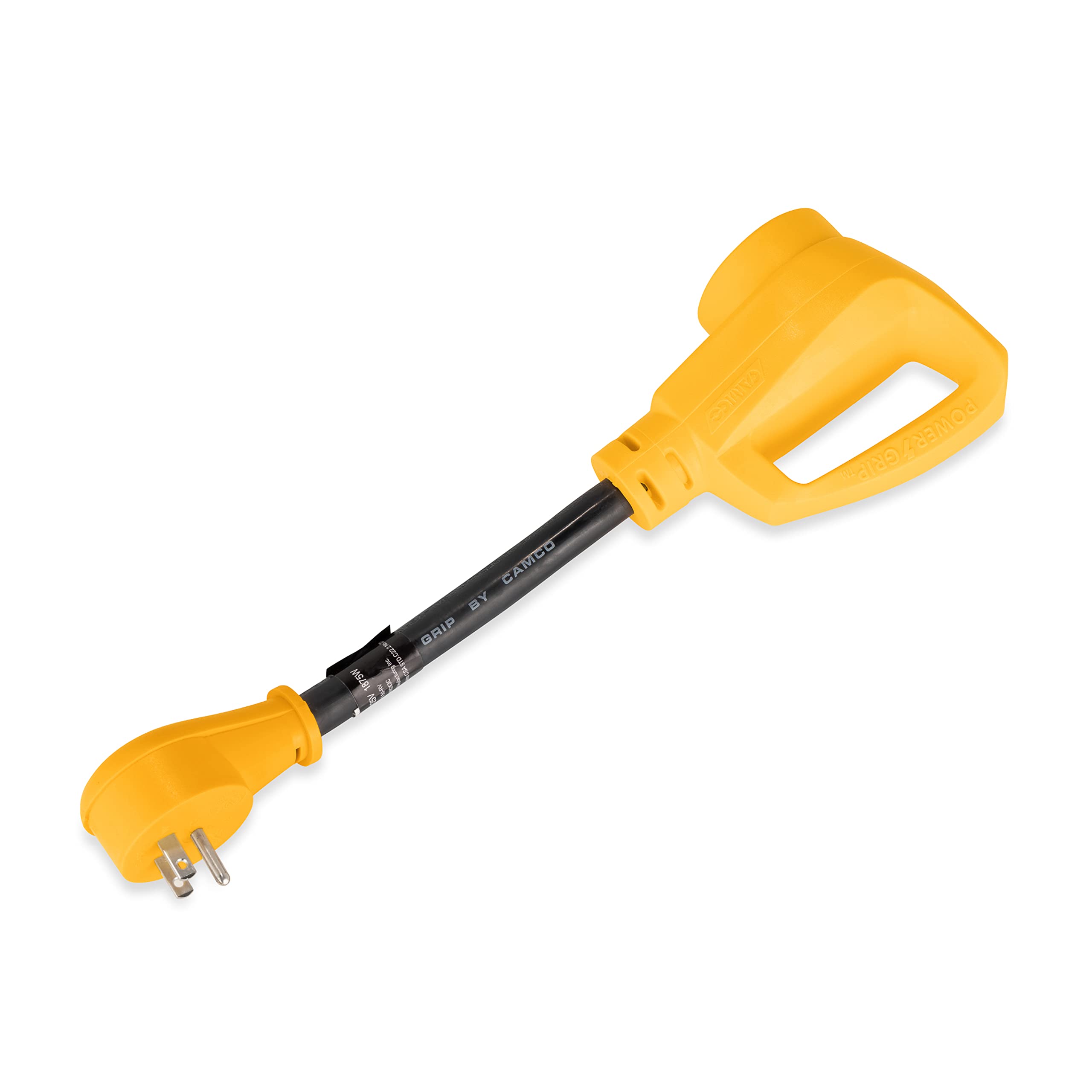 Camco 55168 PowerGrip Dogbone RV Electrical Adapter 15A Male to 50A Female 12 Inch