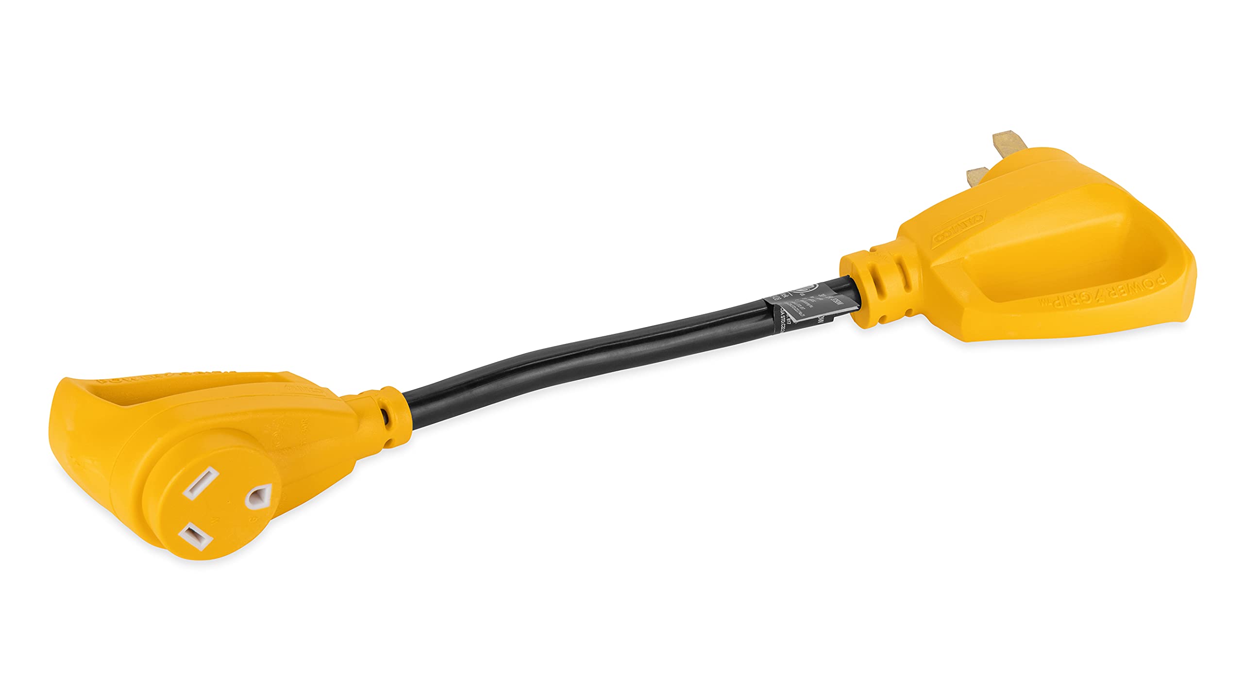 Camco 55175 RV PowerGrip Dogbone Adapter 50A Male to 30A Female 18 Inch