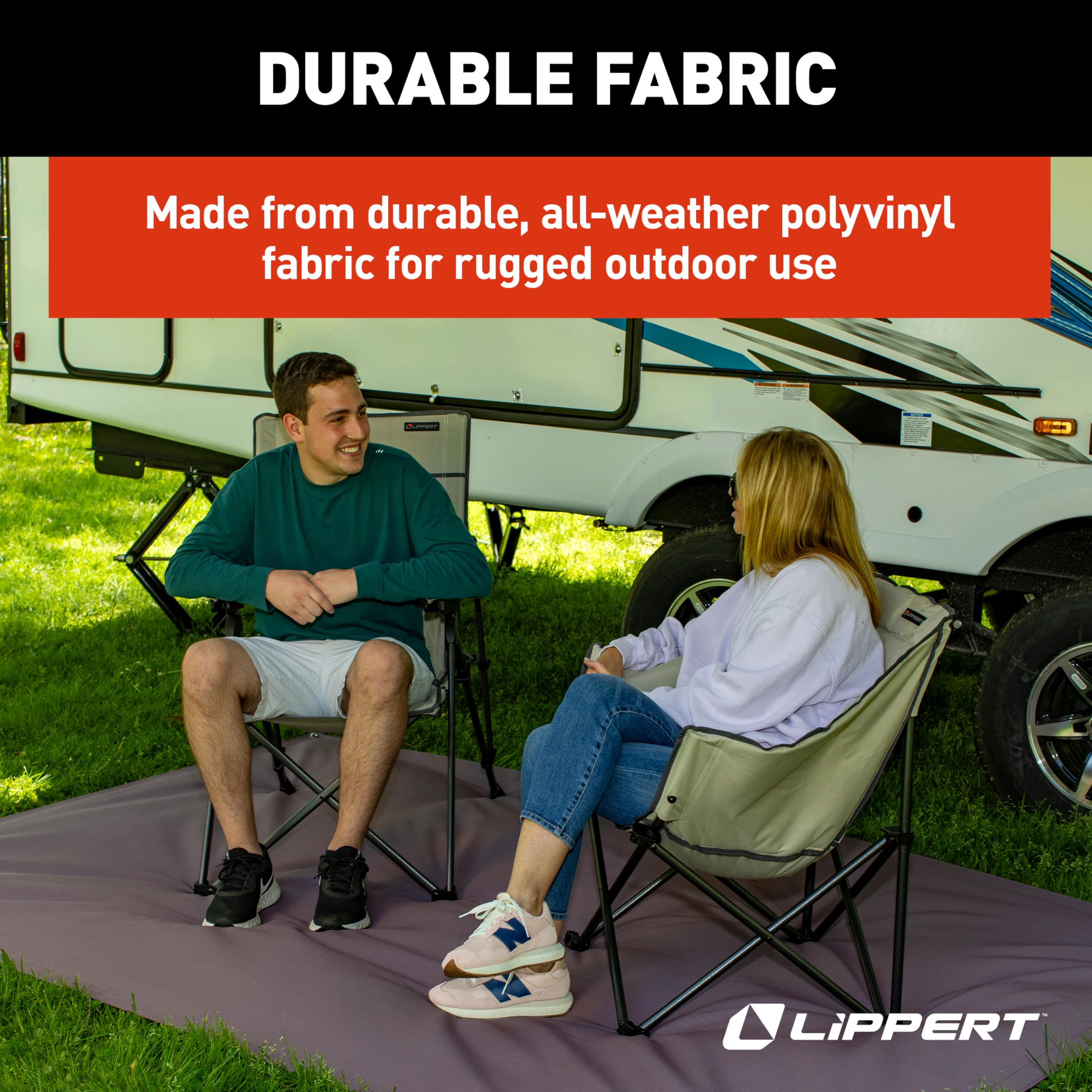 Lippert Components 2022115674 8' x 20' Outdoor Patio Rug Burgundy