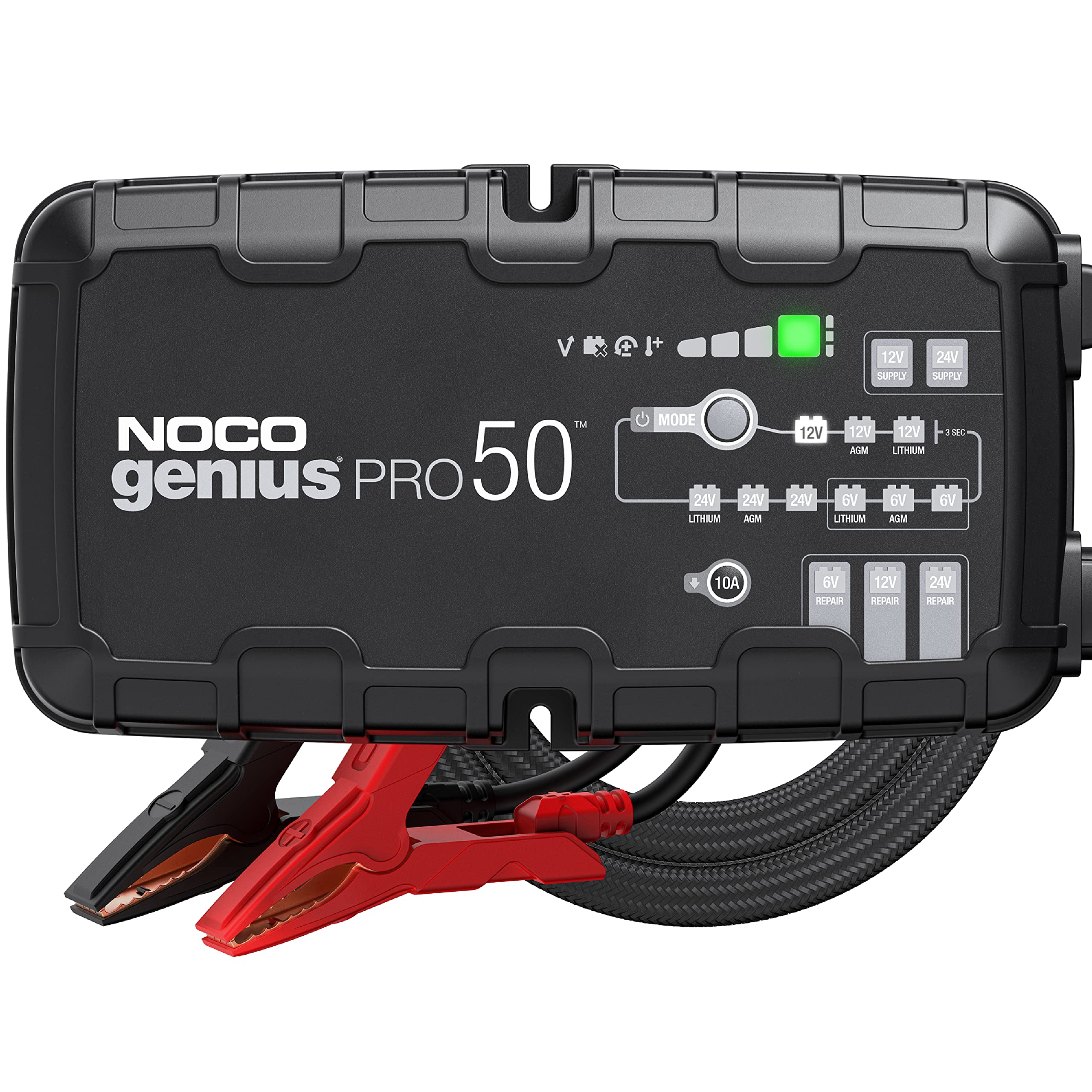 Noco Genius GENIUSPRO50 50-Amp Multi-Purpose Battery Charger Maintainer 6V 12V 24V