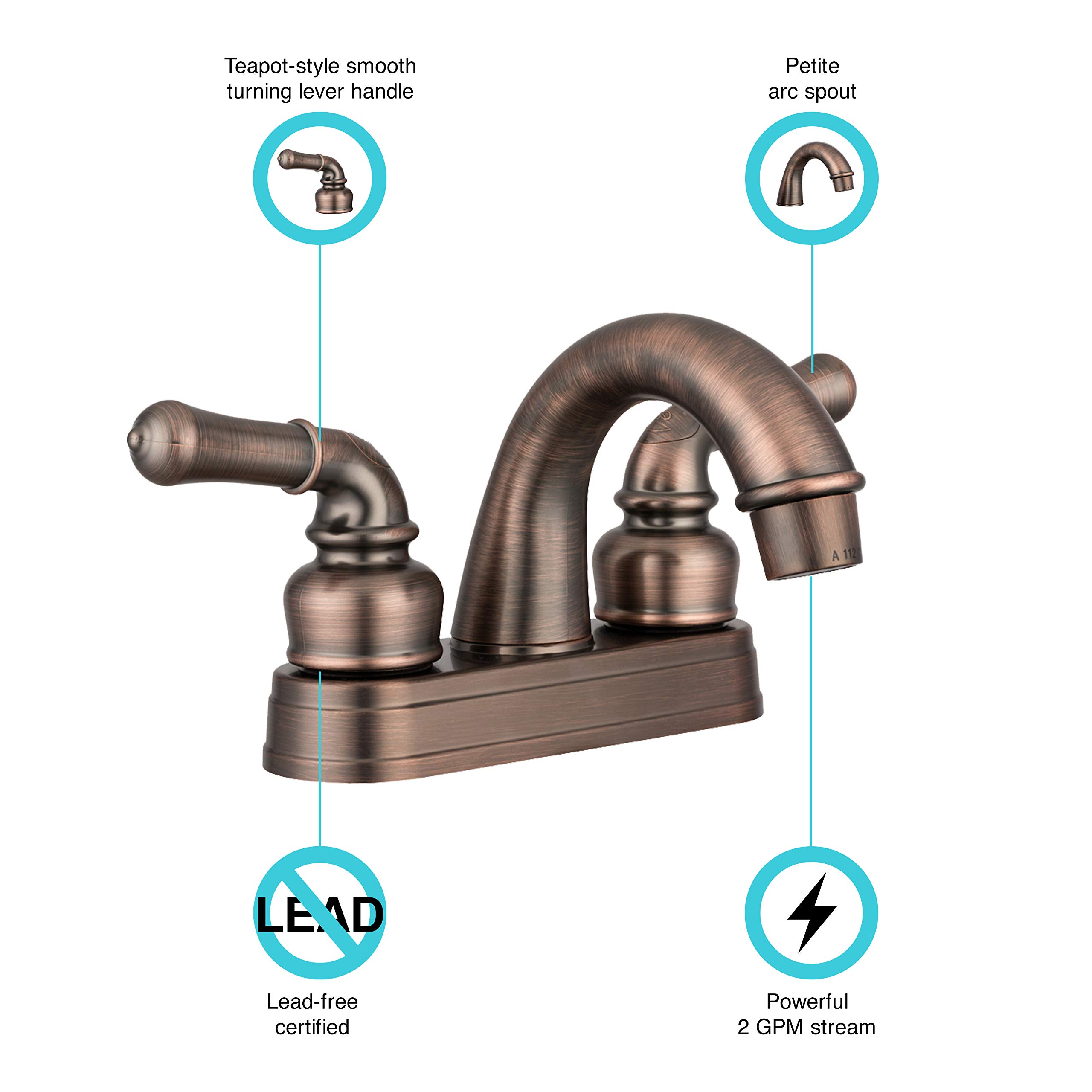 Dura Faucet DF-PL620C-ORB Classical Arc Spout Lavatory Faucet Oil Rubbed Bronze