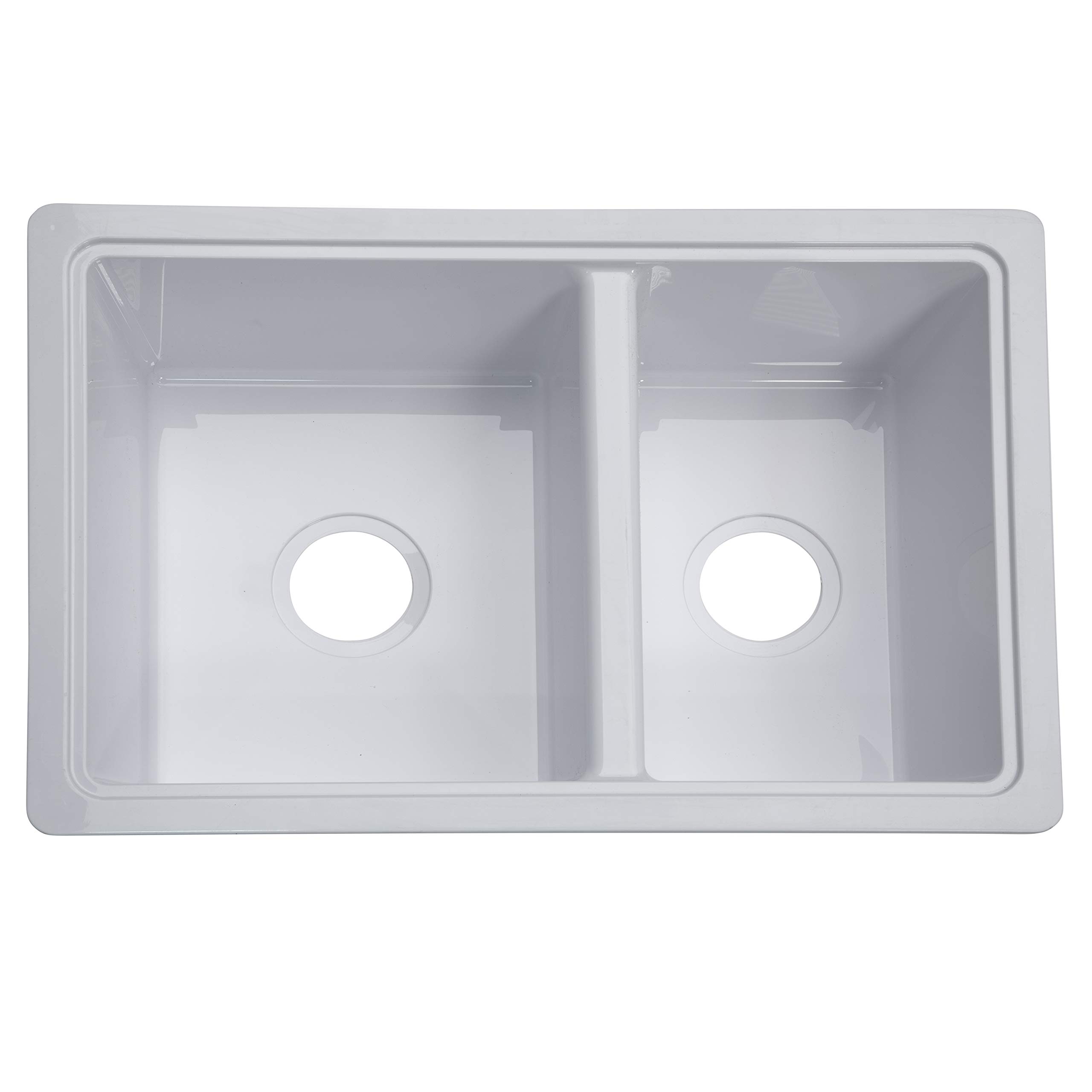 Lippert Components 809030 Double Bowl RV Kitchen Sink 25x17 White ABS