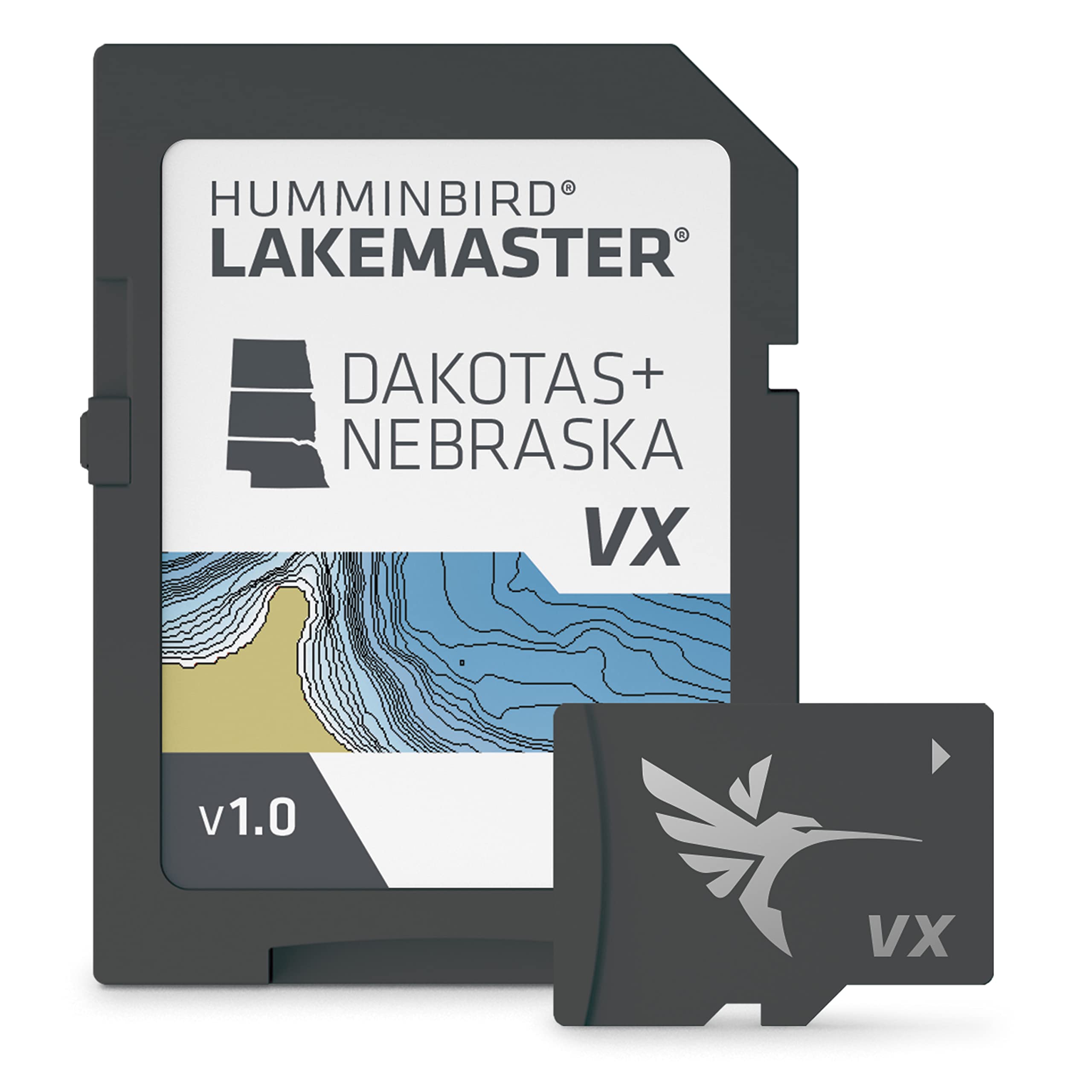 Humminbird 601001-1 LakeMaster Dakotas Nebraska V1 GPS Map Card with VX Technology
