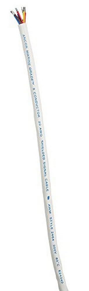 Ancor 158010 Marine Grade Electrical Round Myloar Foil Shield and Drain Wire Tinned Boat Signal 8-Cable Wiring (20-Gauge, 100-Feet)