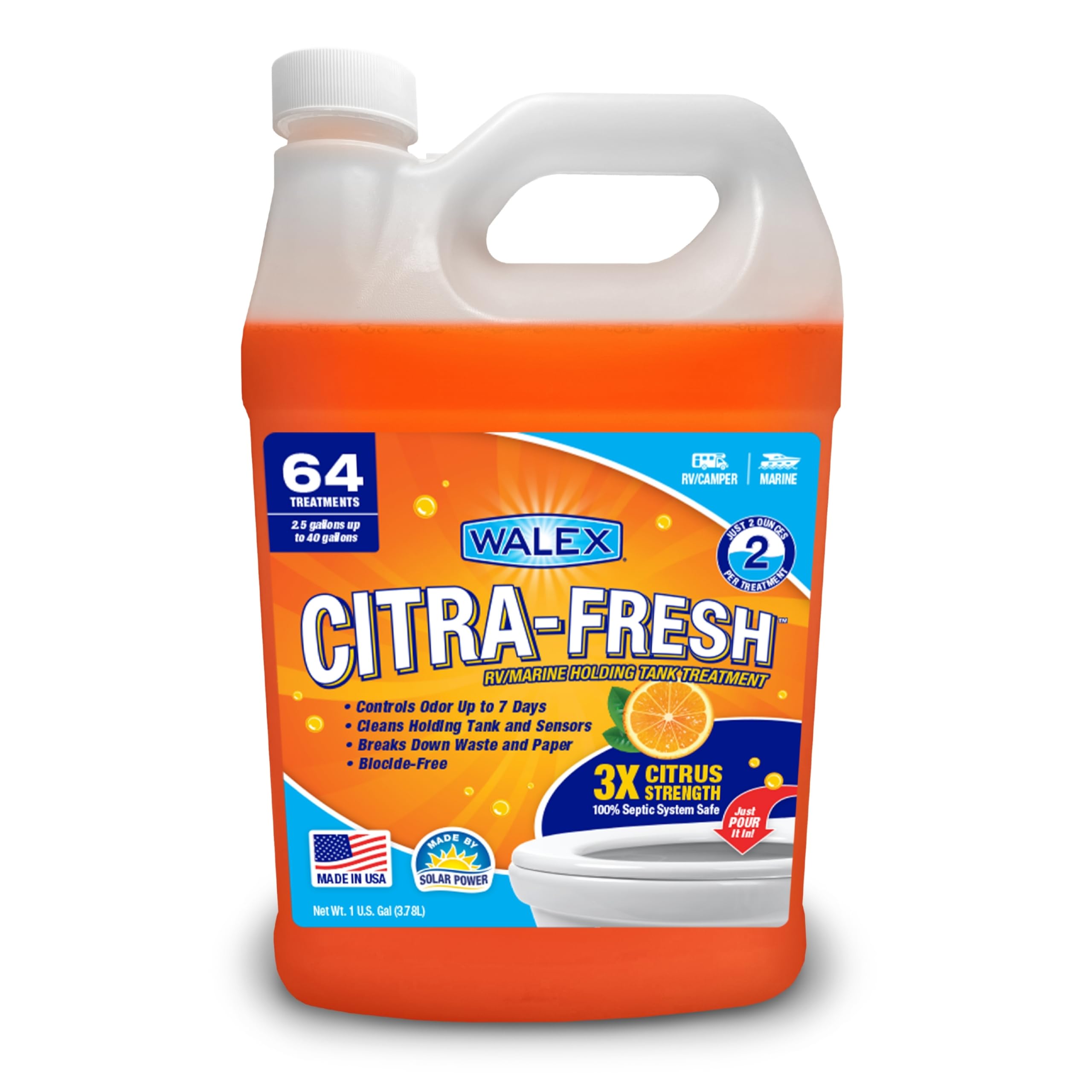 Walex Products CITRAFR1G Citra-Fresh RV Holding Tank Deodorizer 1 Gallon