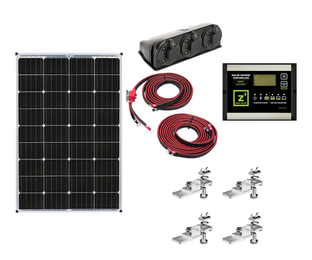 Zamp Solar KIT1003 115W Roof Mount Solar Panel Kit with PWM Charge Controller