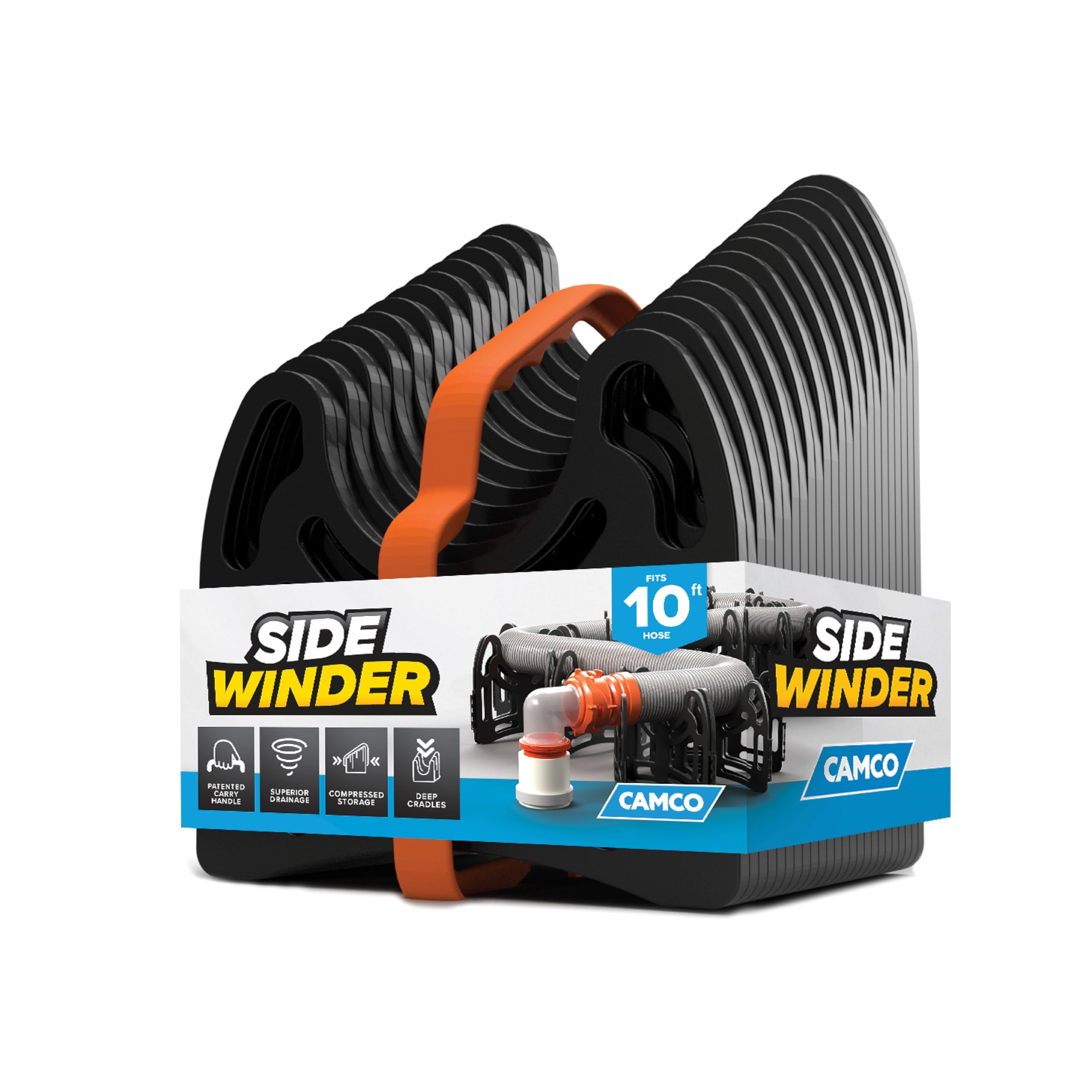 Camco 43031 RV Sidewinder Sewer Hose Support 10 Feet Plastic
