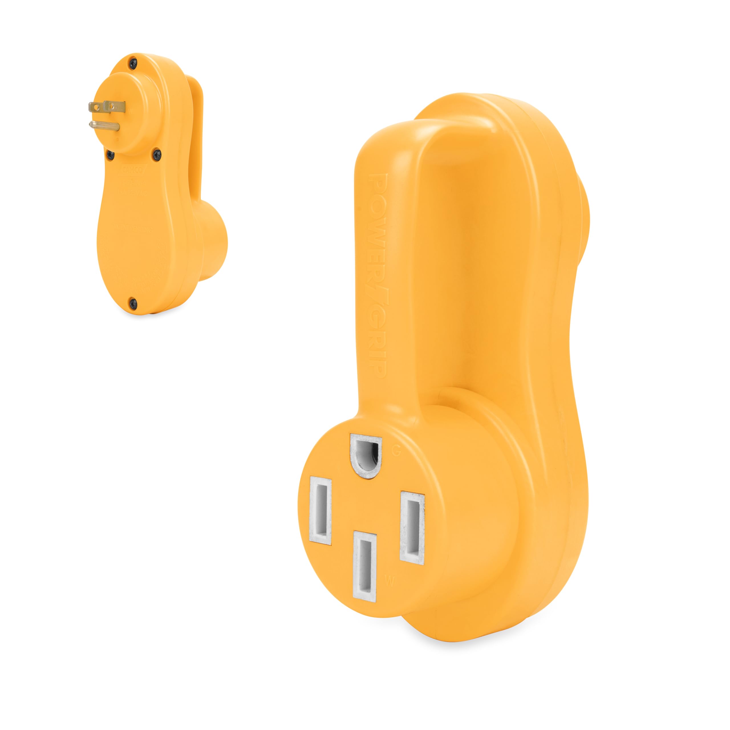 Camco 55137 Power Grip Offset Adapter 15A Male to 50A Female RV Electrical