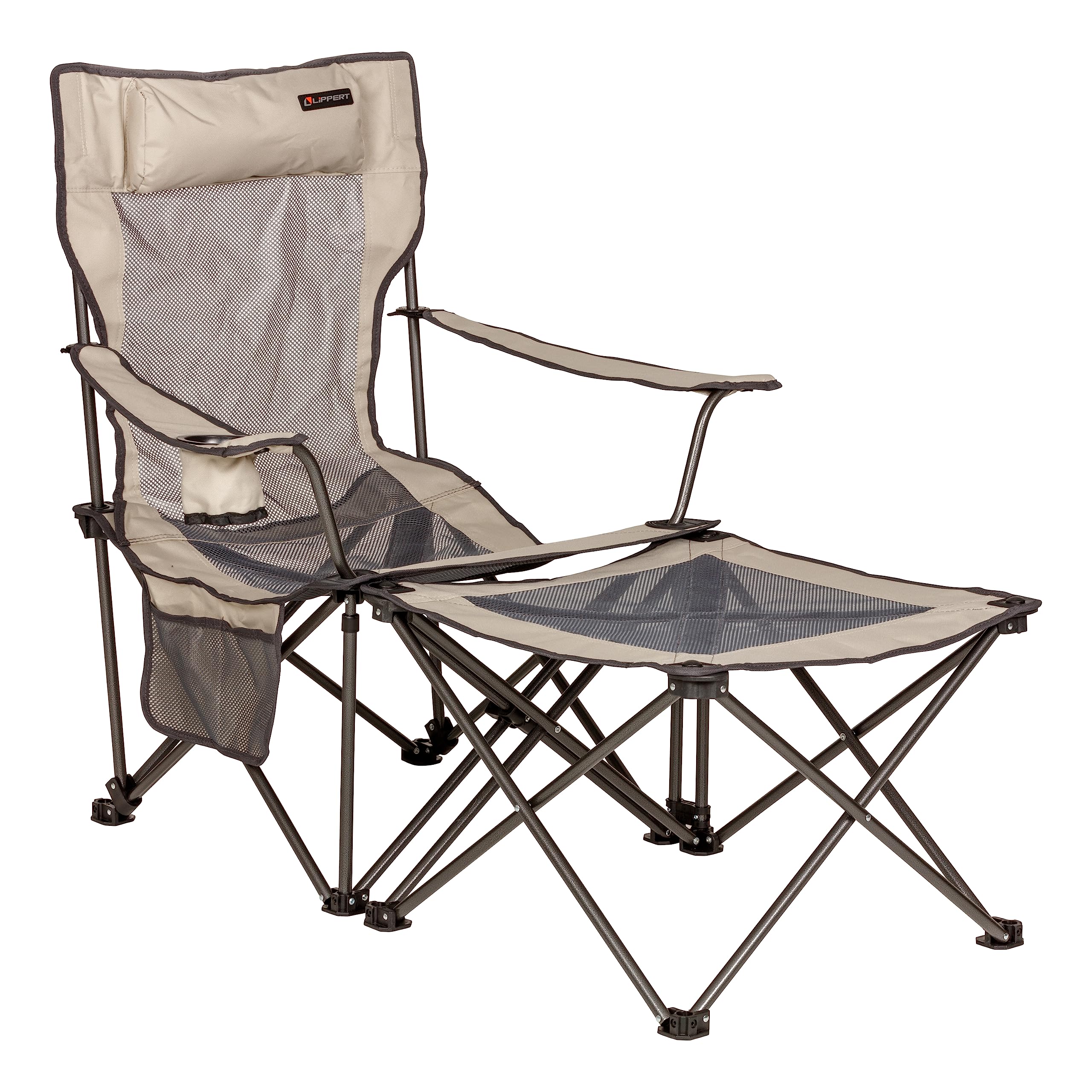 Lippert Components 2022114829 Sun Soaker Two-Position Reclining Camping Chair with Footrest