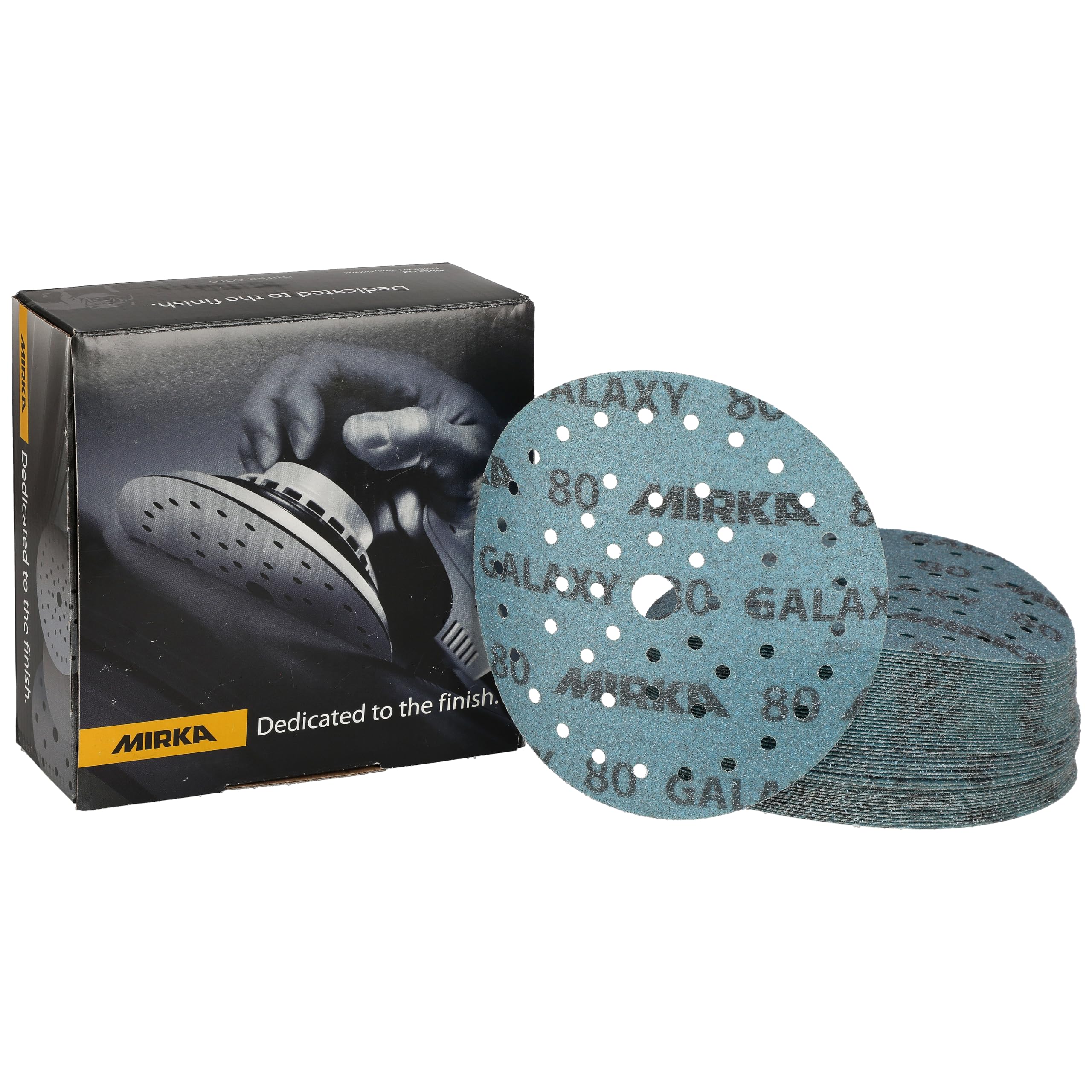 Mirka FY6MF080 Galaxy 6" Multi-Fit Sanding Discs 80 Grit 50-Pack