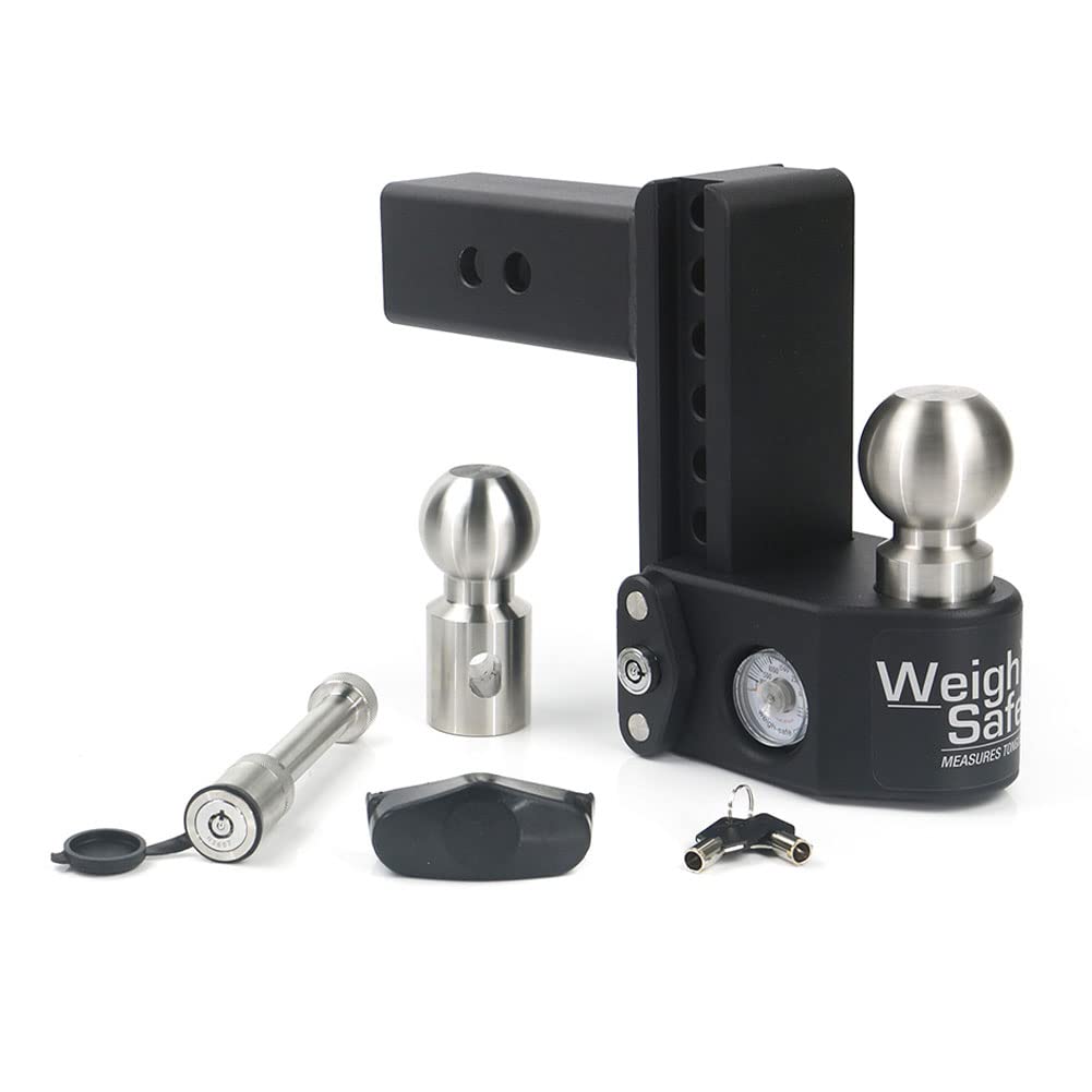 Weigh Safe SWS6-2.5KA Adjustable Ball Mount 6" Drop Hitch 2.5" Receiver with Built-In Scale