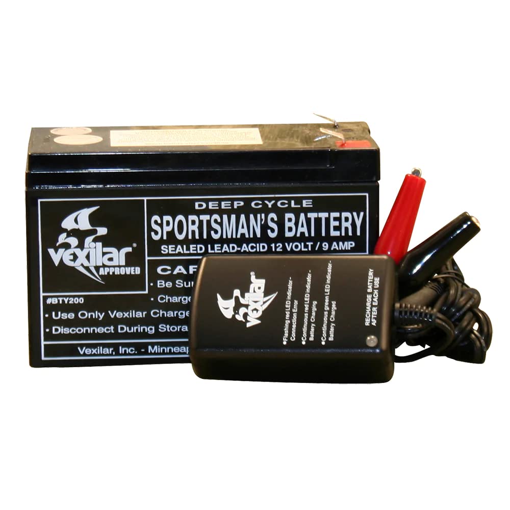 Vexilar V-120 12V 9Ah Sealed Lead-Acid Battery and Charger System