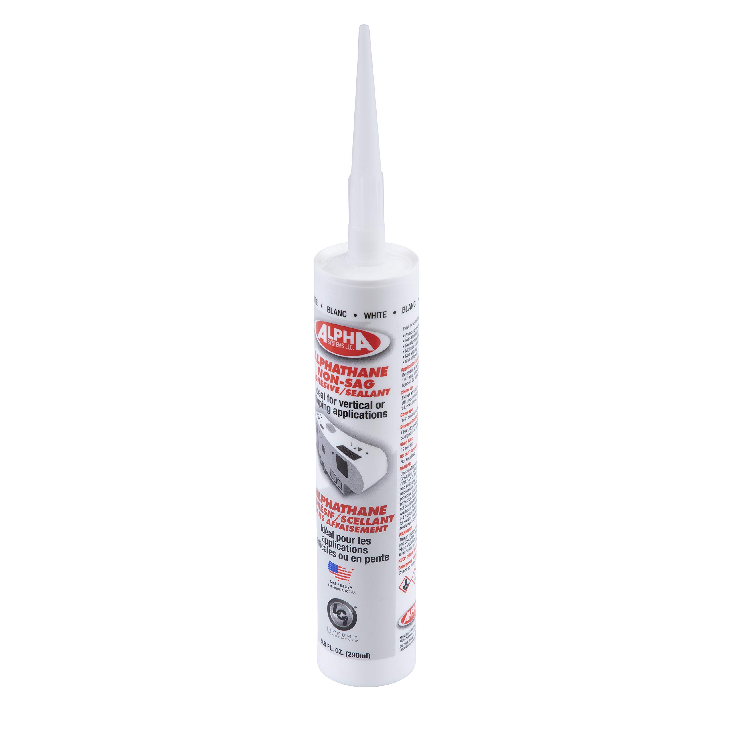 Lippert Components 862162 Alphathane 5160 Non-Sag Sealant White 9.8oz Cartridge