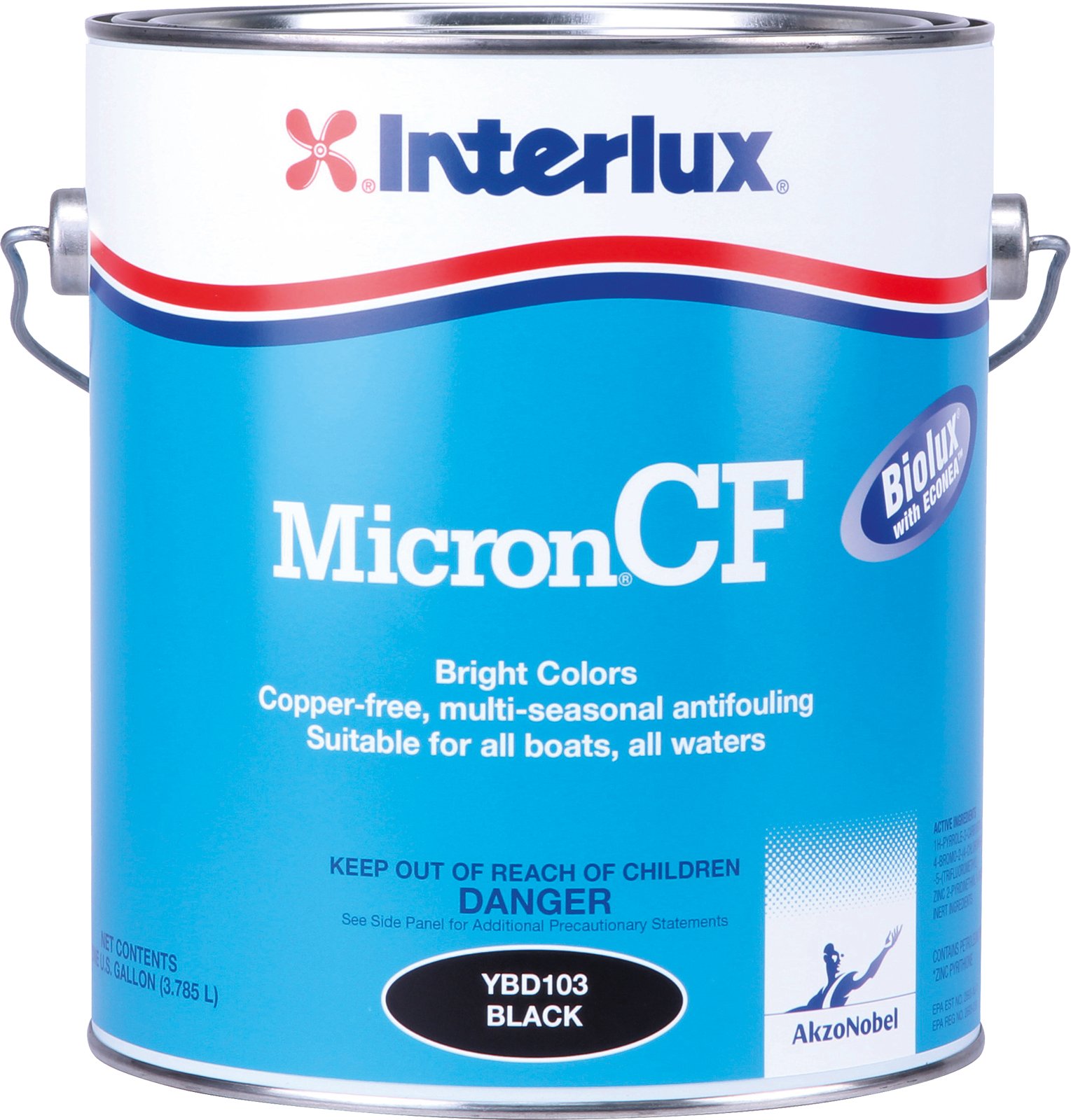 Interlux Paint YBD104/1 Micron CF Copper Free Antifouling Bottom Paint Shell White Gallon